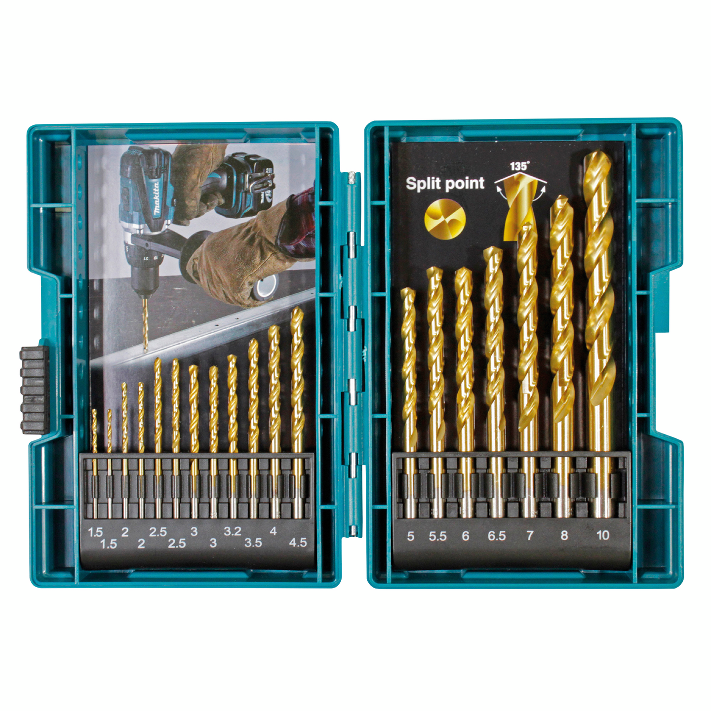 Metalliporanteräsarja Makita 19-osainen HSS-TiN 1,5-10mm