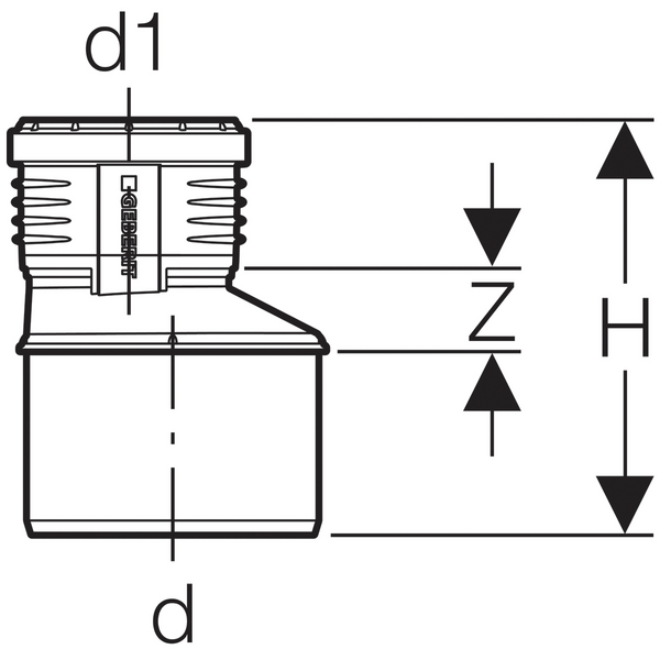DB supistusyhde Geberit Silent 110x75 epäkeskeinen polypropeeni