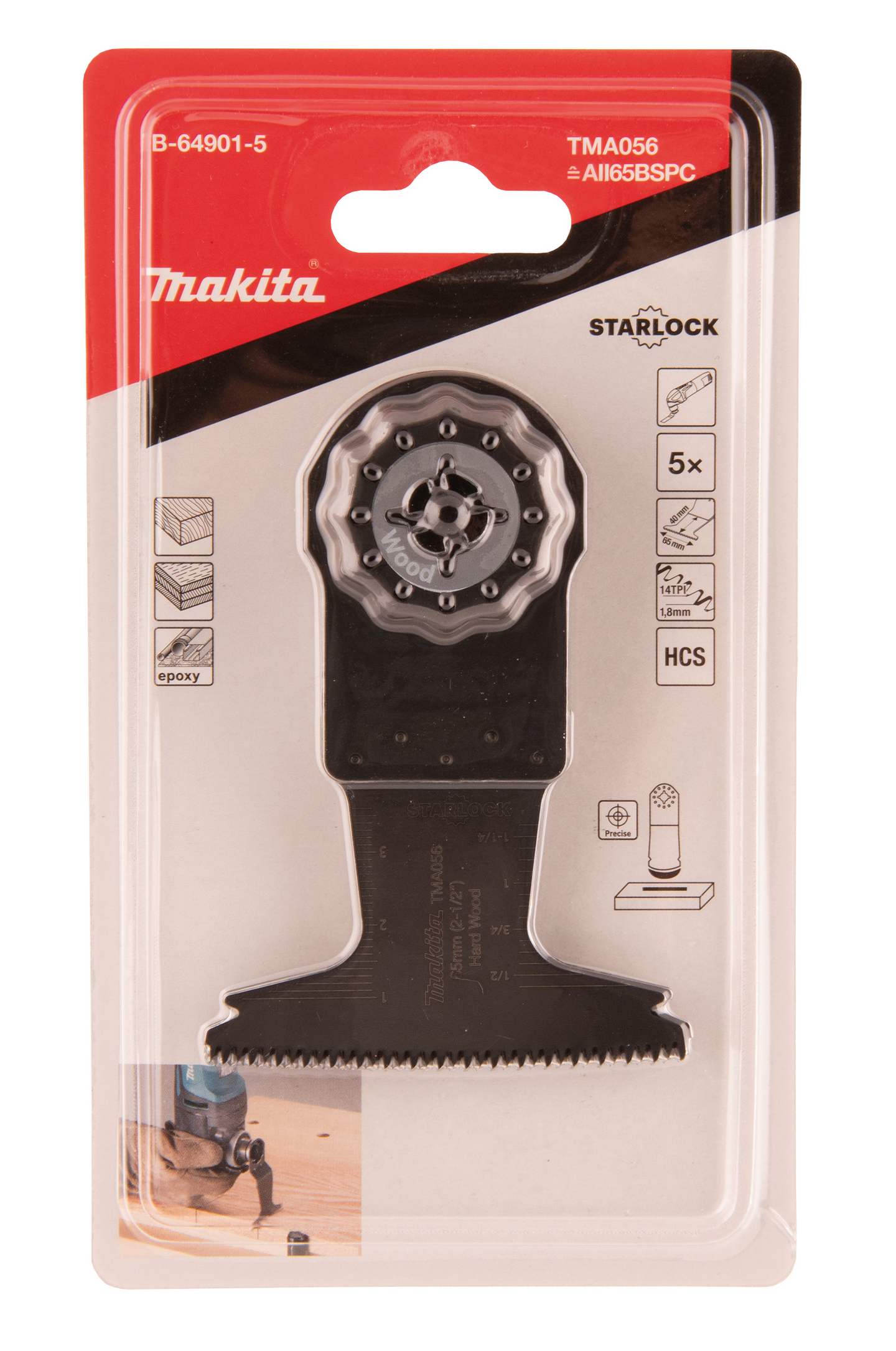 Sahanterä Makita upotukseen 65mm HCS  5kpl