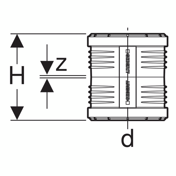DB kaksoismuhvi Geberit Silent 50 polypropeeni