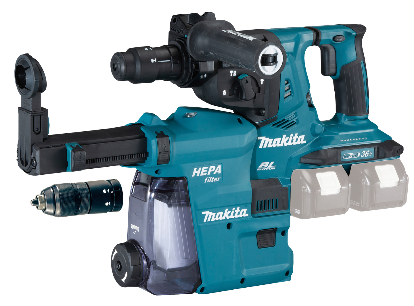 Akkuporavasara Makita 2x18V DHR281ZWJ pölynpoistolaite runko
