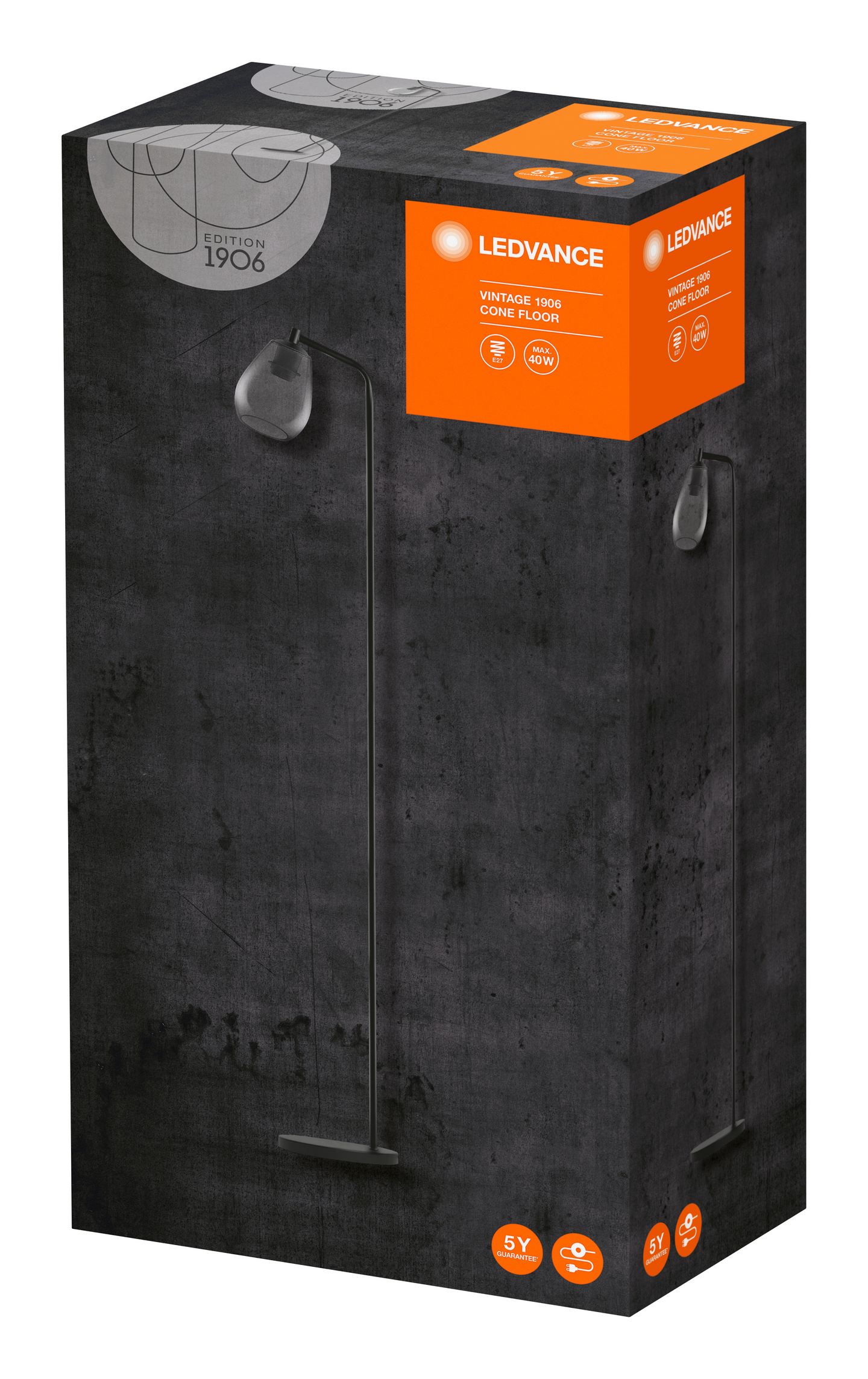 Lattiavalaisin LEDVANCE Cone Floor Glass Smoke 250x1550