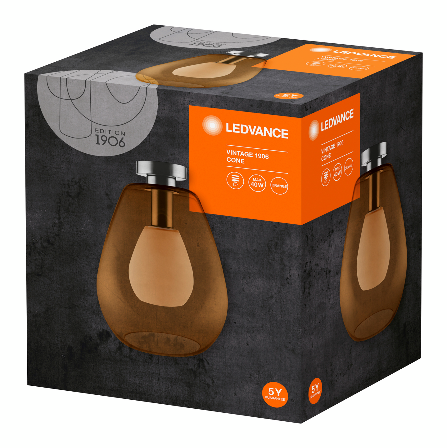 Kattovalaisin LEDVANCE Vintage Edition 1906 Cone Glass Orange 260x345