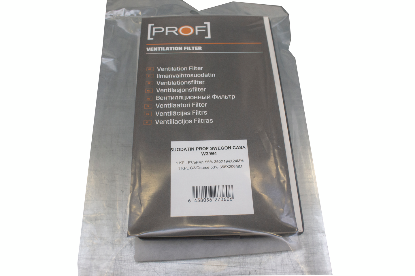 Pientalosuodatinpakkaus PROF Swegon Casa W3/W4