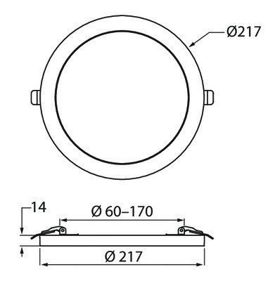 Alasvalo Airam Cio 12W/840 uppo/pinta himmennettävä