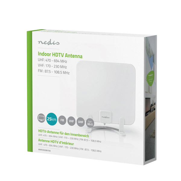 Hdtv-antenni Nedis 30dB sisäkäyttöön FM/VHF/UHF