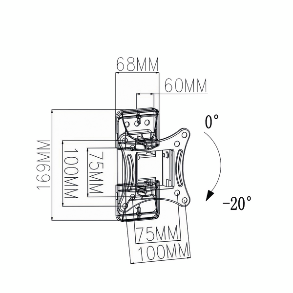 Tv-seinäteline Nedis 13-27IN täysin säädettävä 1 nivel