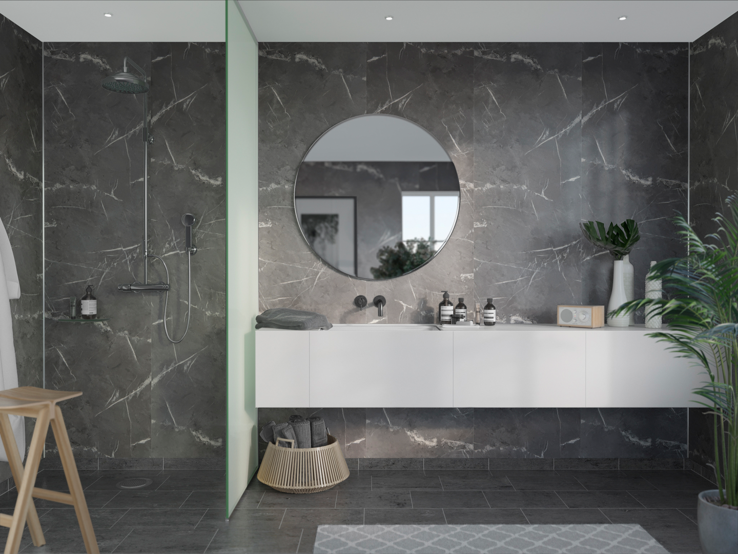 Sisustuslevy Fibo 2272-M00 S Black Marble