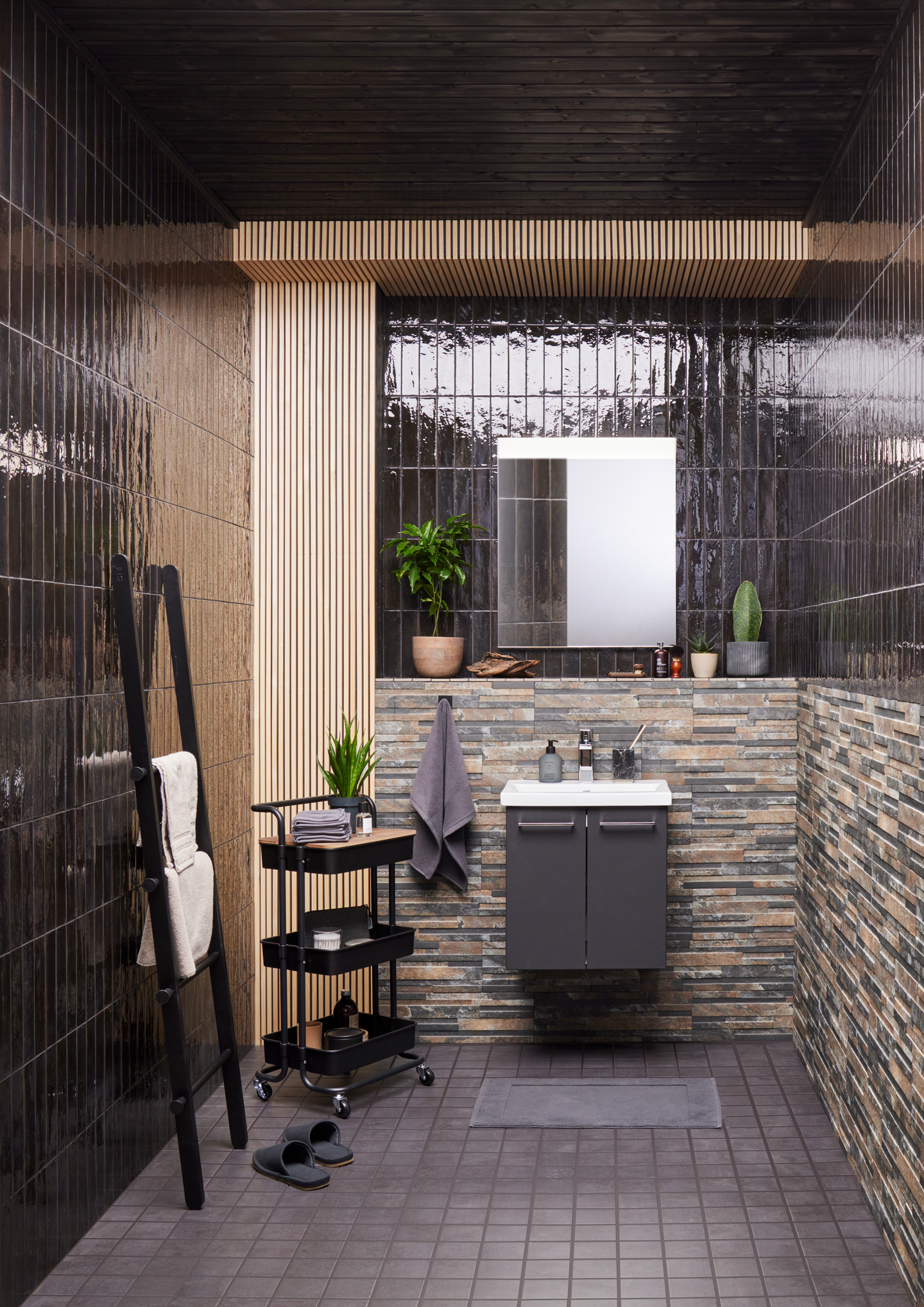 Allaskaappi Cello Wave L49cm S38cm grafiitinharmaa 2 ovea