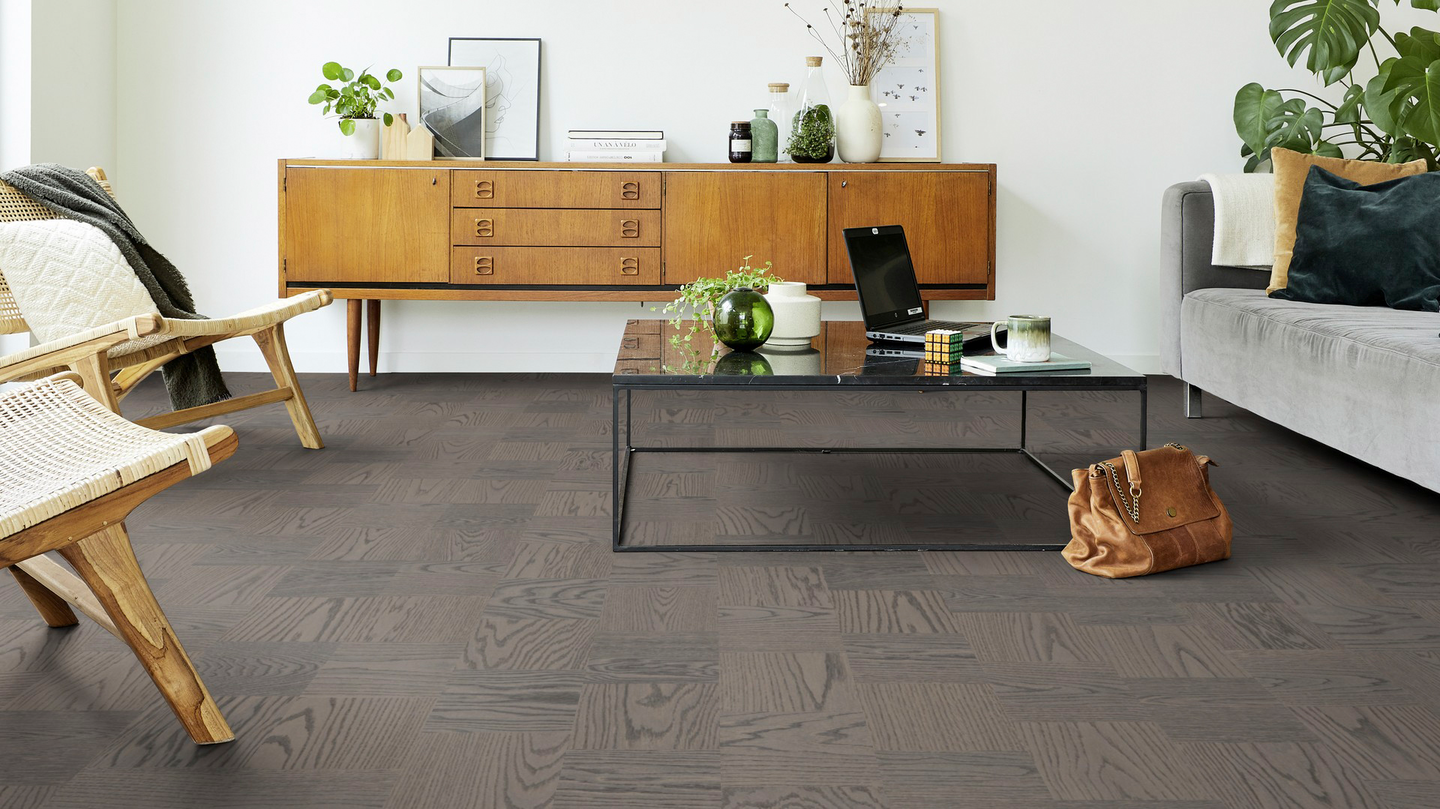 Parketti Tarkett Noble tammi Bronx suuret ruudut harjattu