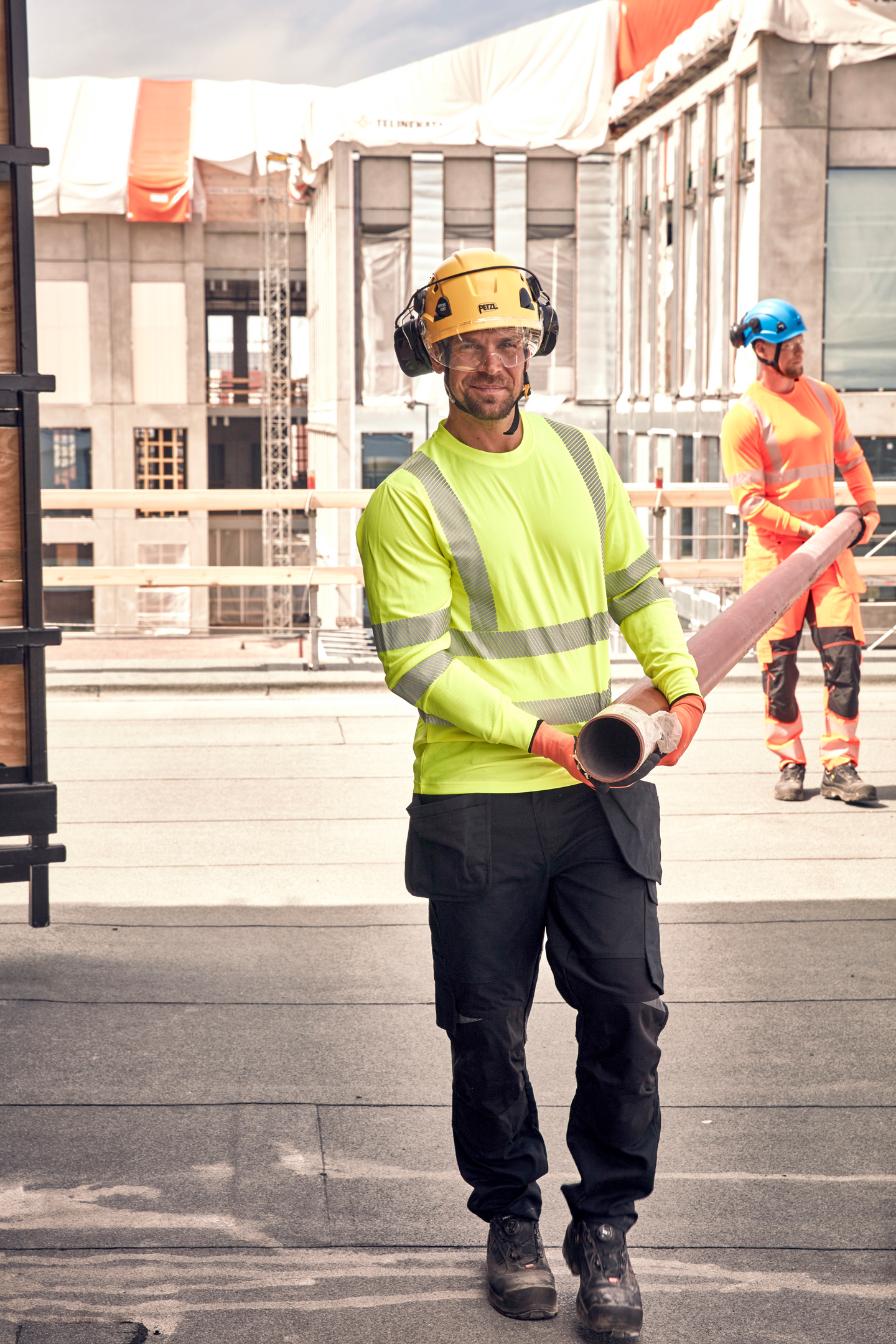 T-paita PROF Hi-Vis pitkähihainen keltainen koko XL
