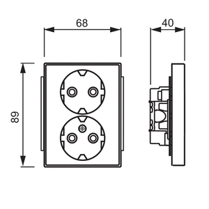 Pistorasia ABB IMPRESSIVO 2S/16A IP21 ukj hl musta