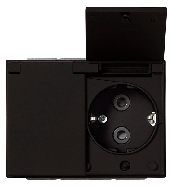 Pistorasia ABB IMPRESSIVO 2S/16A IP21 ukj hl musta läppä