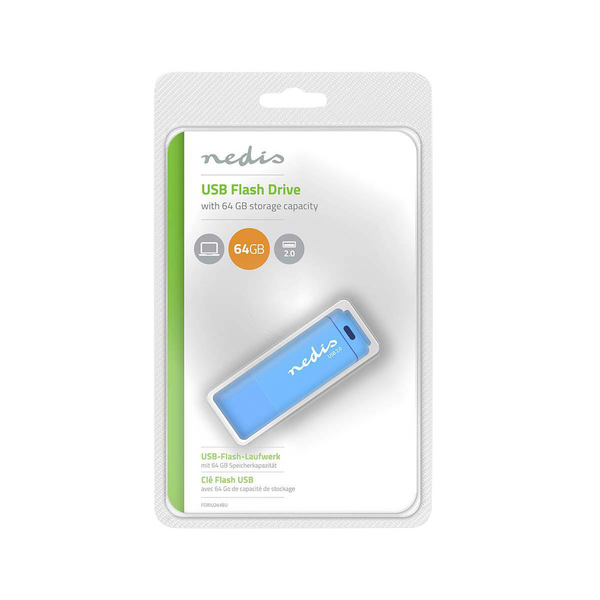 Muistikortti Nedis usb 2.0 64gt lukunopeus 12mb/s sininen