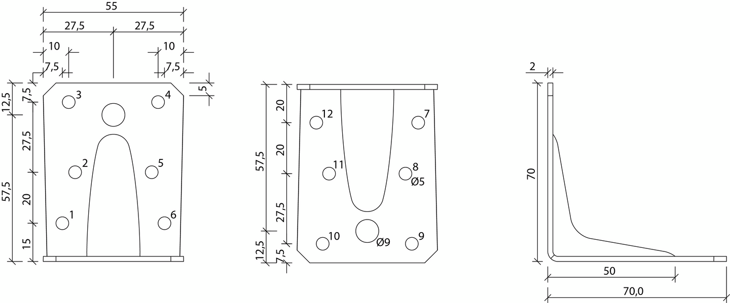 Kulmalevy Paslode 70x70x2x55mm vahvistettu V7 A4 213503