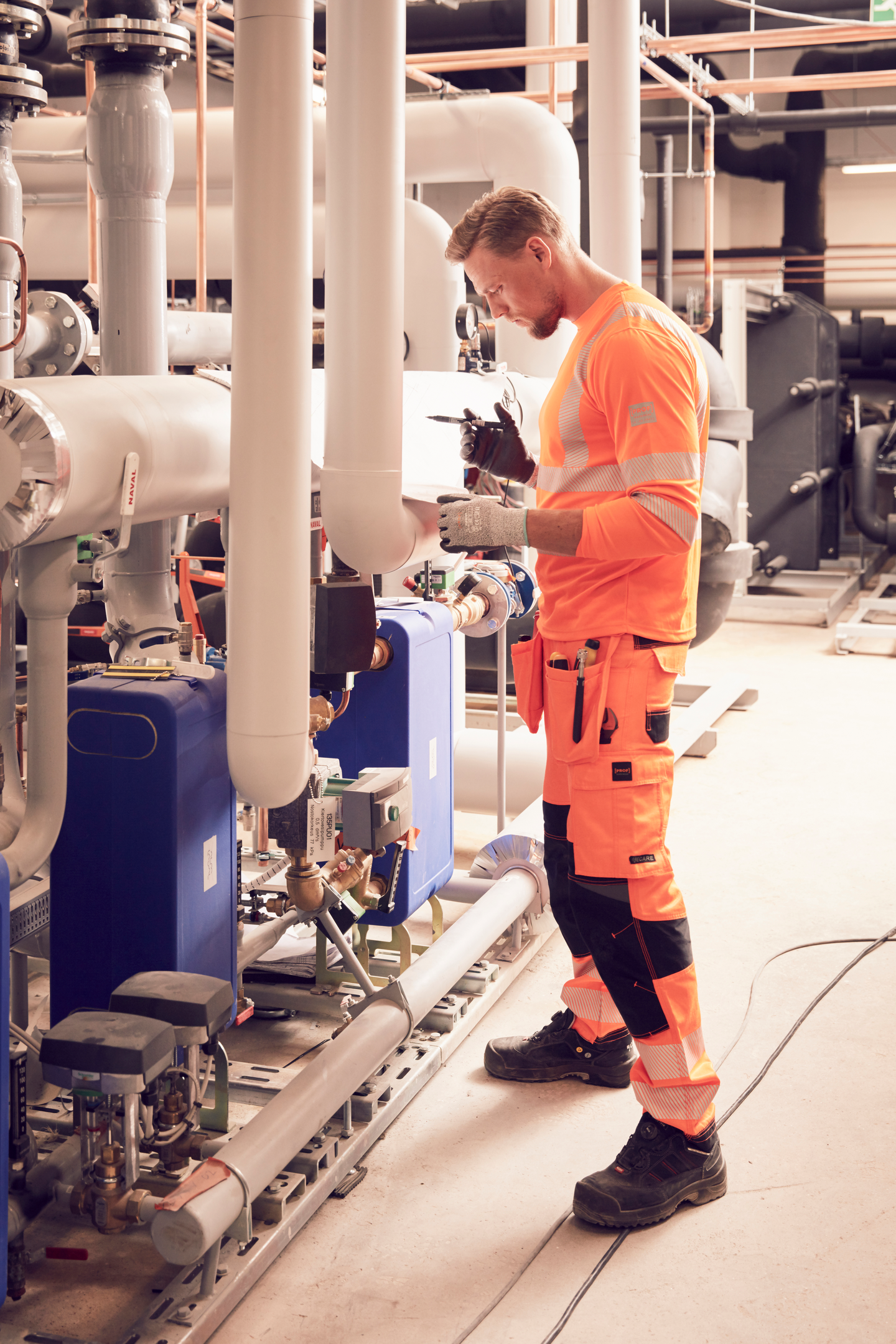 T-paita PROF Hi-Vis pitkähihainen oranssi