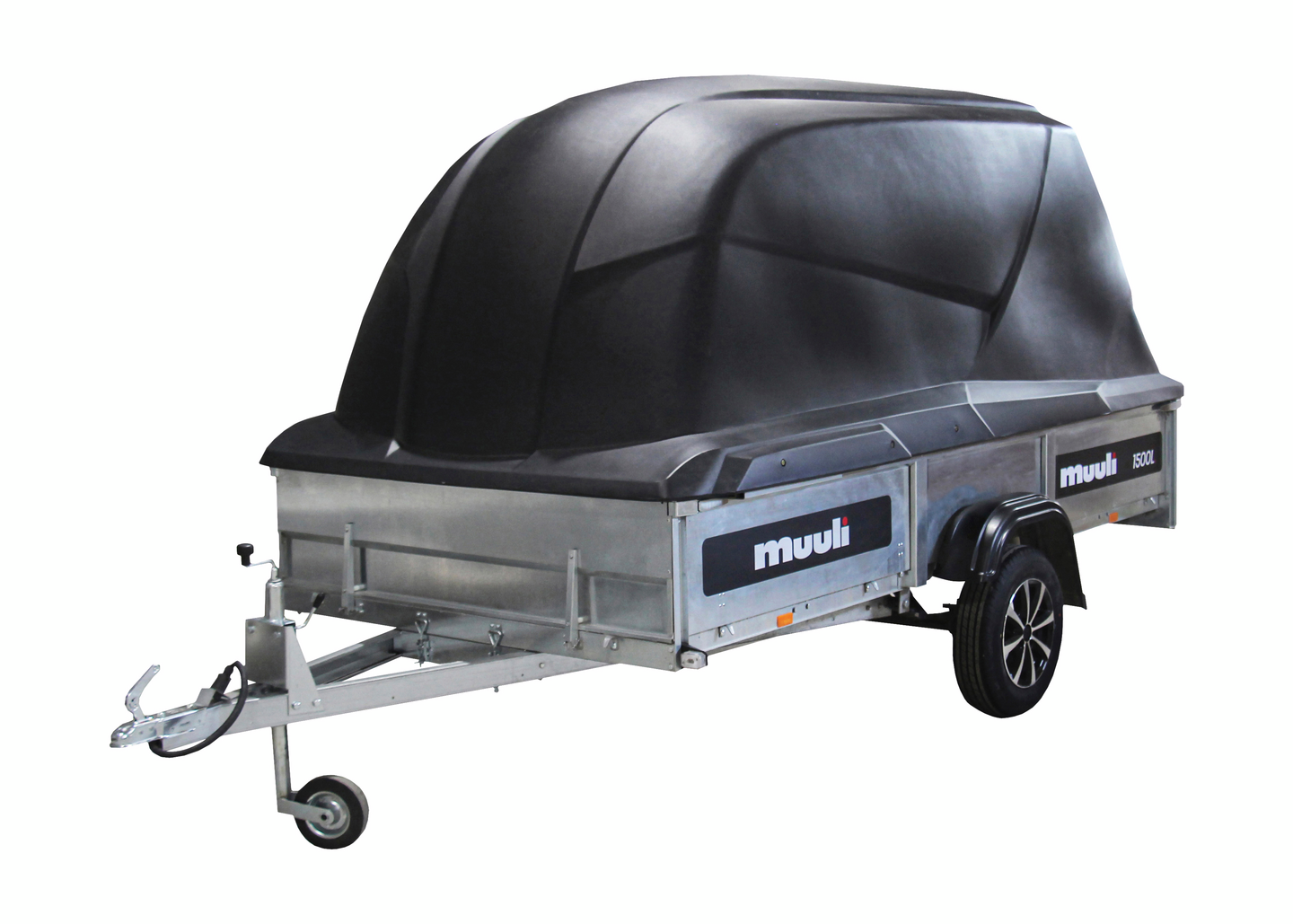 Peräkärry Muuli 1500L + musta Juncar-kuomu 120cm (ei sis. kuomun asennusta)
