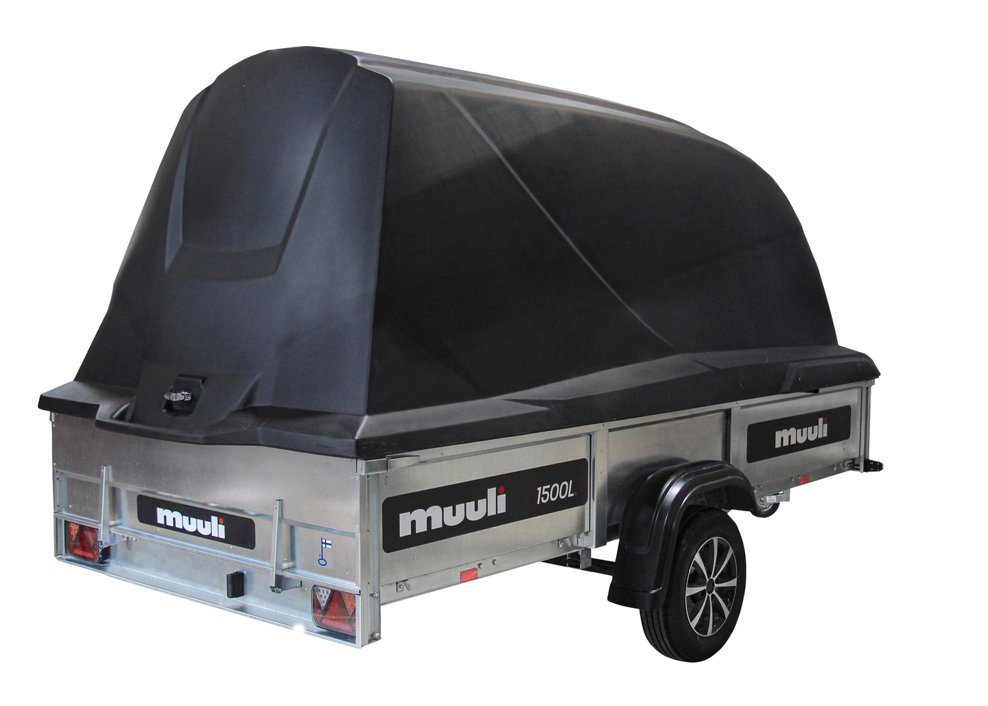 Peräkärry Muuli 1500L + musta Juncar-kuomu 120cm (ei sis. kuomun asennusta)