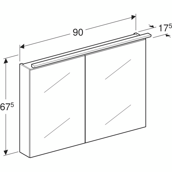 Peilikaappi IDO Reflect Top L90 K67,5 S17,5cm valot pistorasia