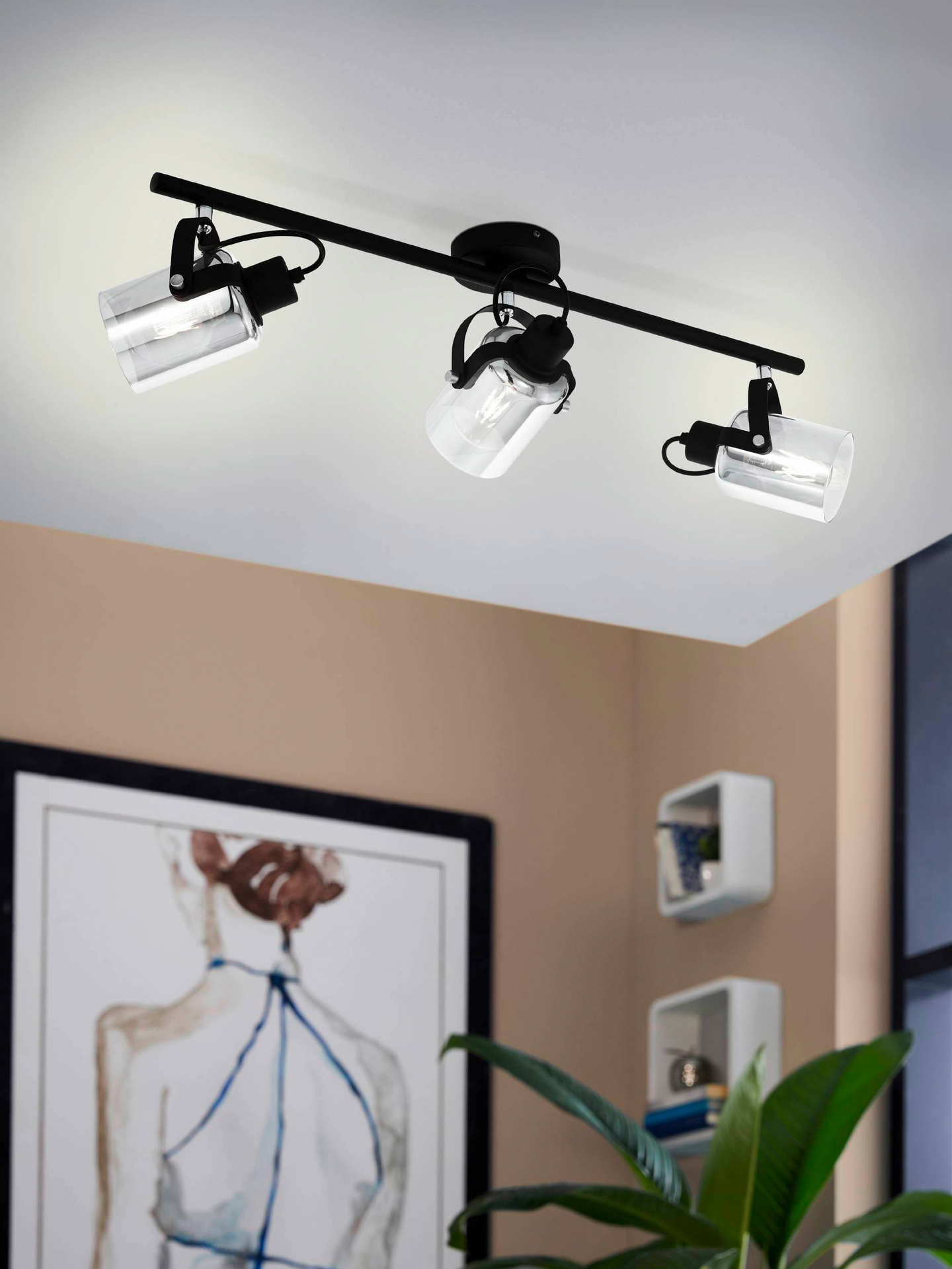 Spottivalaisin EGLO Berregas teräs kromi 3x40W musta