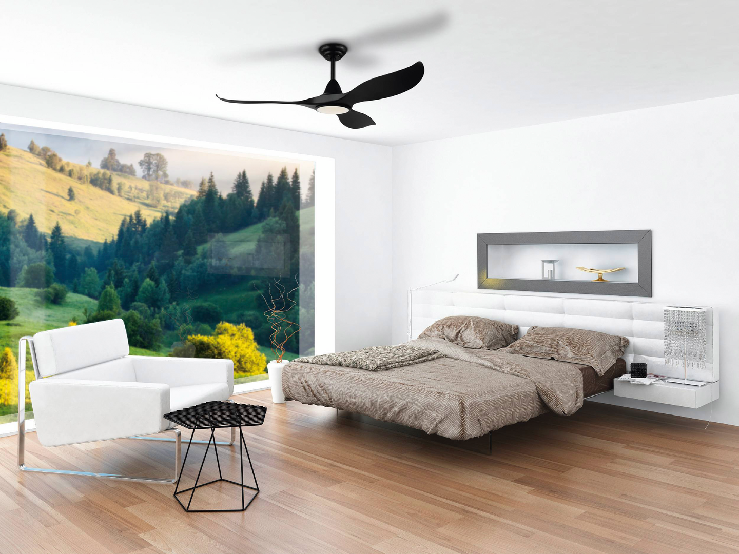 Tuuletinvalaisin EGLO Cirali52 ABS mattamusta