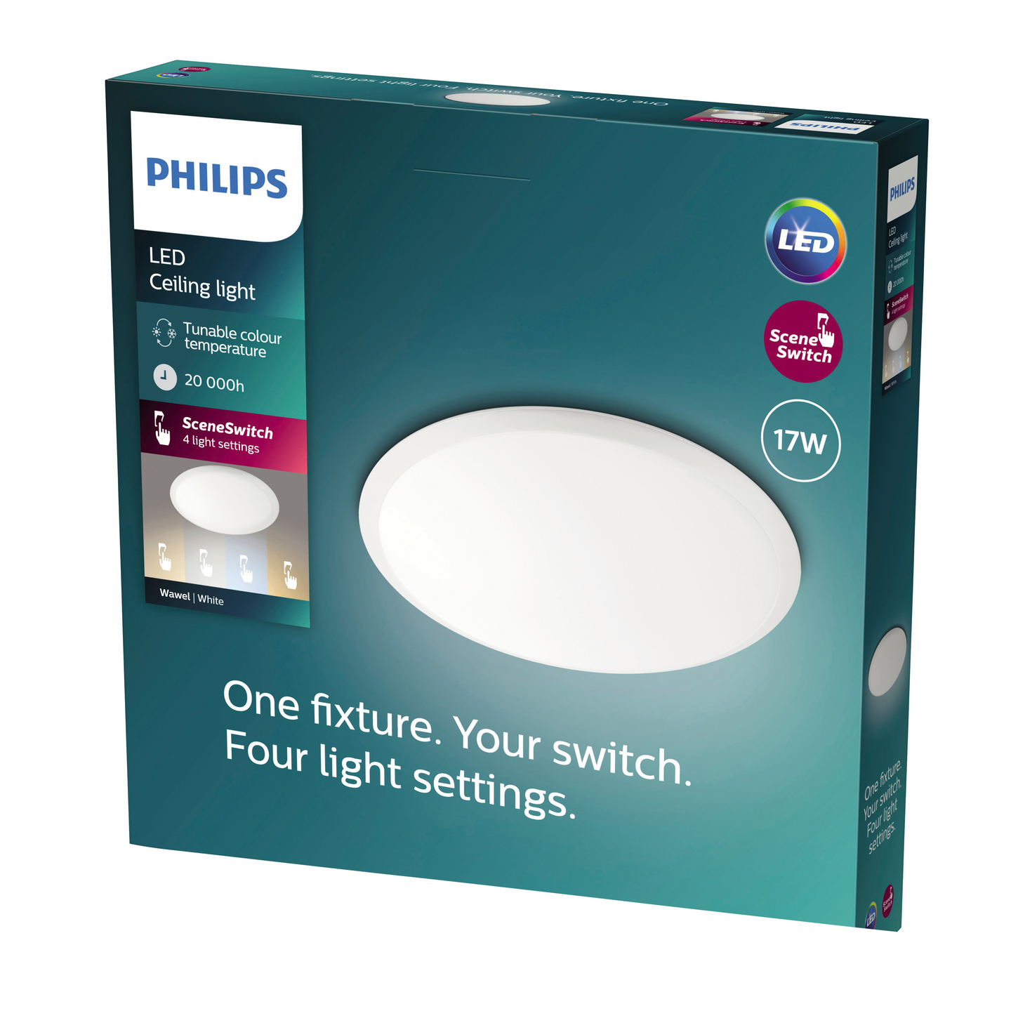 Kattovalaisin Philips Wawel 1600lm 2700-5300K 17W valkoinen