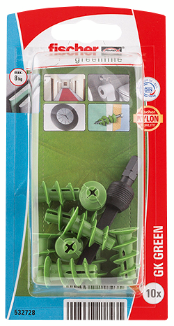 Kipsilevyankkuri Fischer GK Green K 10kpl