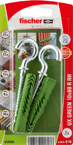 Yleistulppa Fischer UX Green 10x60 RRHK ja koukut 2kpl