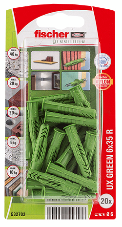 Yleistulppa Fischer UX Green 6x35 R K 20kpl
