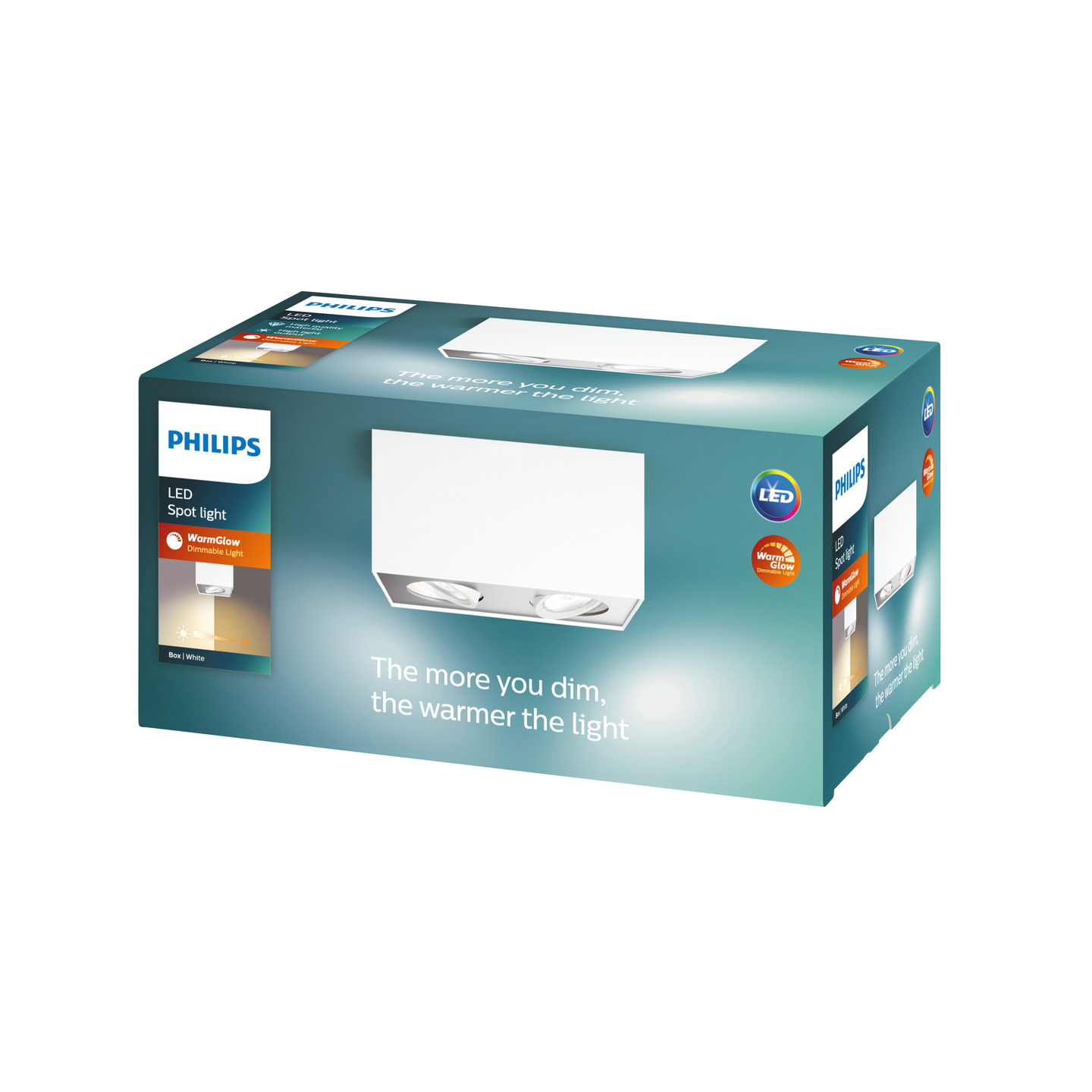 Spottivalaisin Philips Warmglow Box 2-osainen 1000lm valkoinen