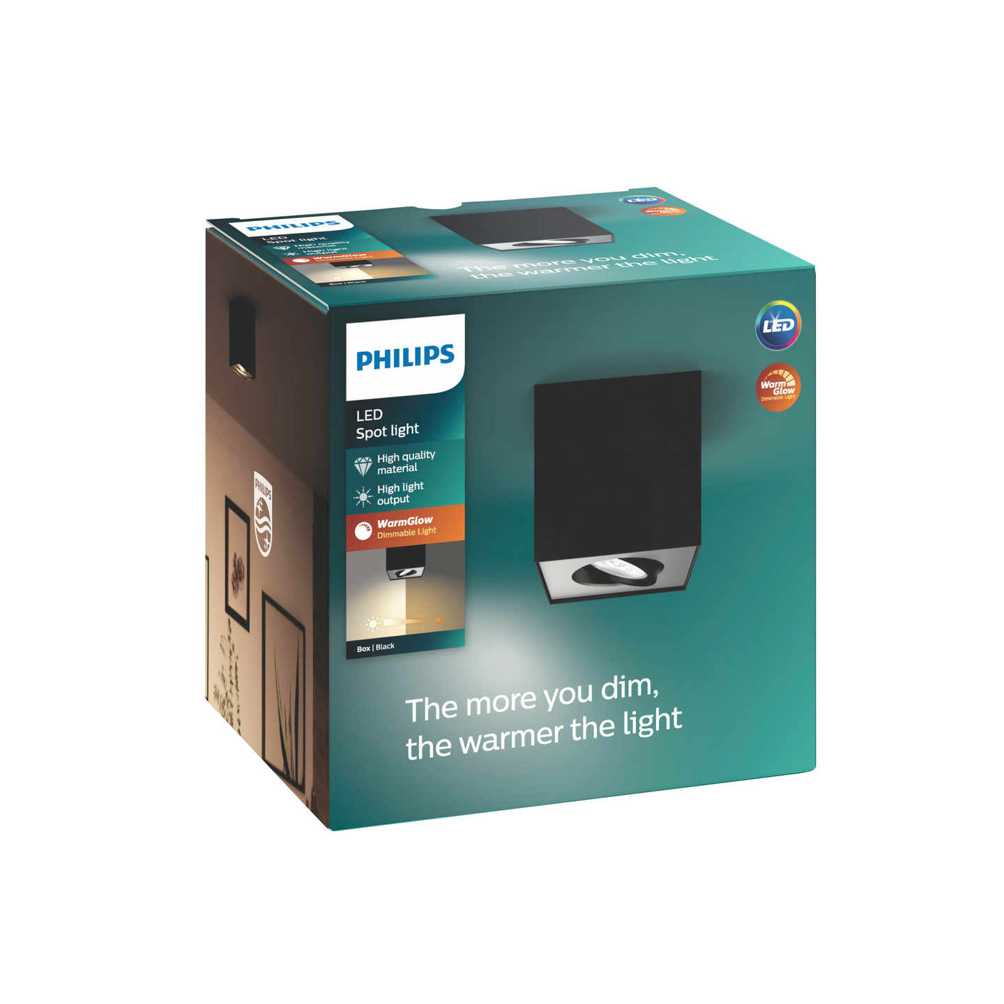 Spottivalaisin Philips Warmglow Box 1-osainen 500lm musta