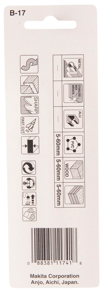 Pistosahanterä Makita 70mm HCS B17 puu/muovi 2kpl