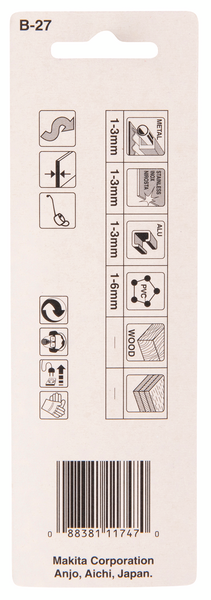 Pistosahanterä Makita 50mm HSS B27 metalli 2kpl