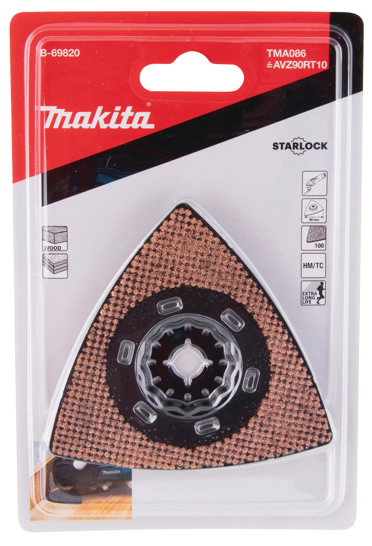 Kovametallihiontaterä Makita kolmio 90mm HM karkeus 100