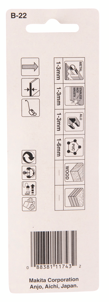 Pistosahanterä Makita B-22 52mm HSS muovi/metalli 2kpl