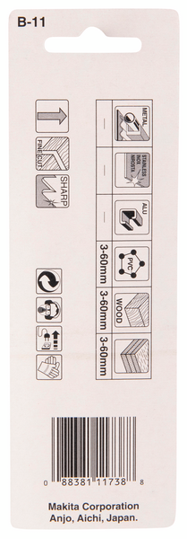 Pistosahanterä Makita 75mm HCS B11 puu/muovi 2kpl