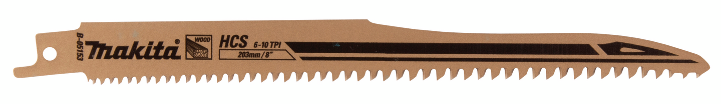 Puukkosahanterä Makita 200mm HCS 6-10tpi puu 2kpl