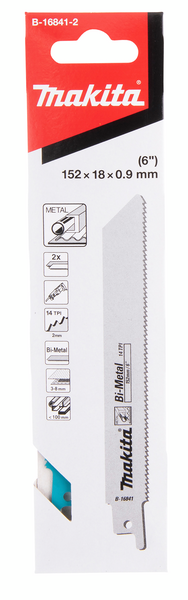 Puukkosahanterä Makita 150mm BIM 14tpi metalli 2kpl