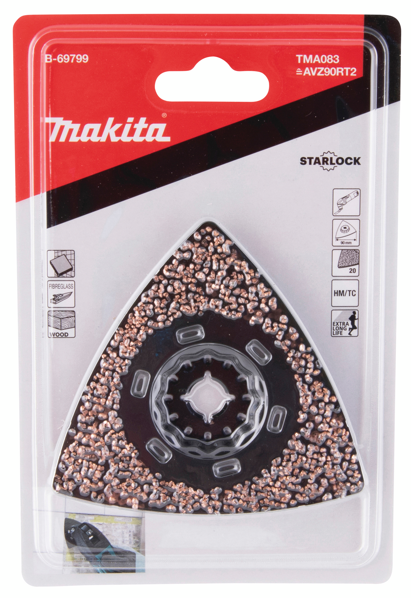 Kovametallihiontaterä Makita kolmio 90mm HM karkeus 20