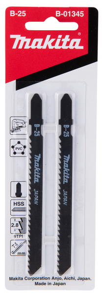 Pistosahanterä Makita 75mm HSS B25 kovapuu/metalli 2kpl