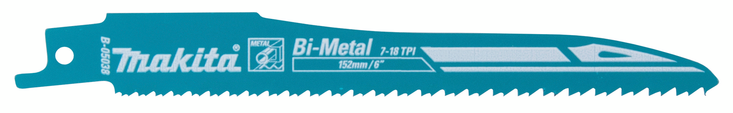 Puukkosahanterä Makita 150mm BIM 7-18tpi metalli 2kpl