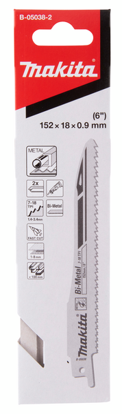 Puukkosahanterä Makita 150mm BIM 7-18tpi metalli 2kpl