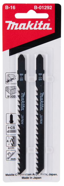 Pistosahanterä Makita B-16 75mm HCS puu/muovi 2kpl