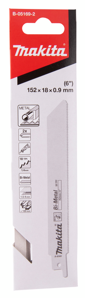 Puukkosahanterä Makita 150mm BiM 18tpi metalli 2kpl