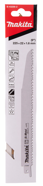 Puukkosahanterä Makita 225mm BiM 5-8tpi puu 2kpl