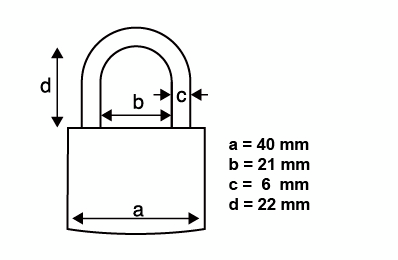 Riippulukko PROF 40mm alumiini 4kpl