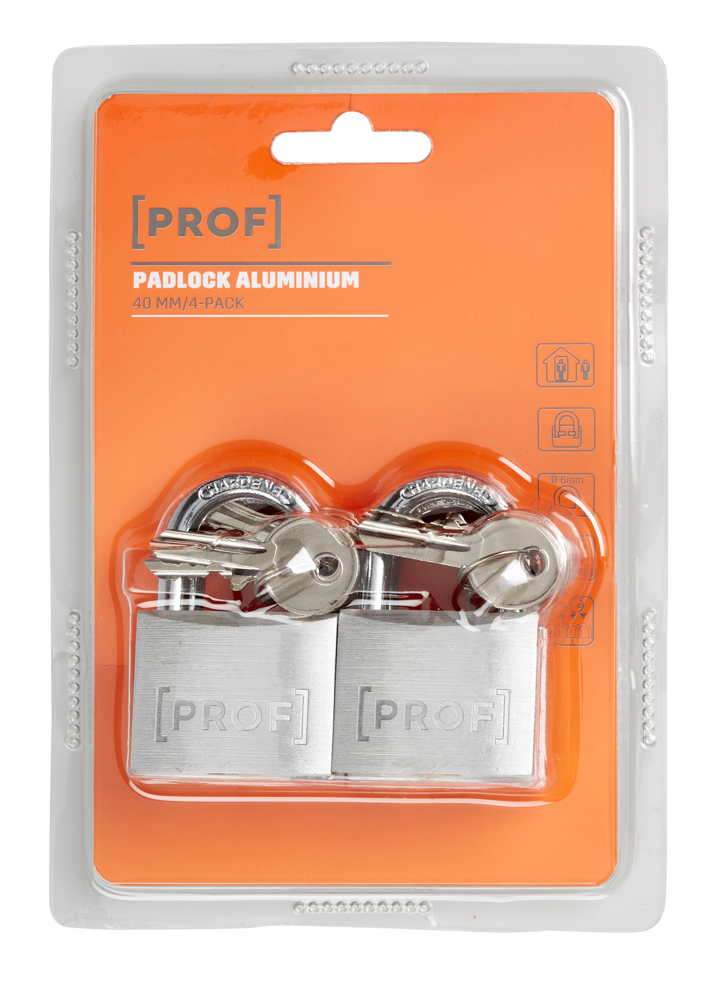 Riippulukko PROF 40mm alumiini 4kpl