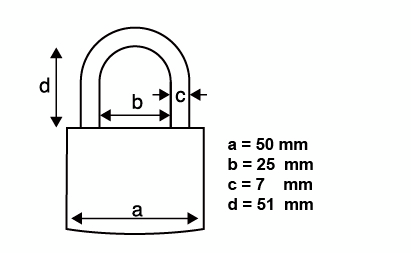 Riippulukko PROF 50mm alumiini pitkä sanka