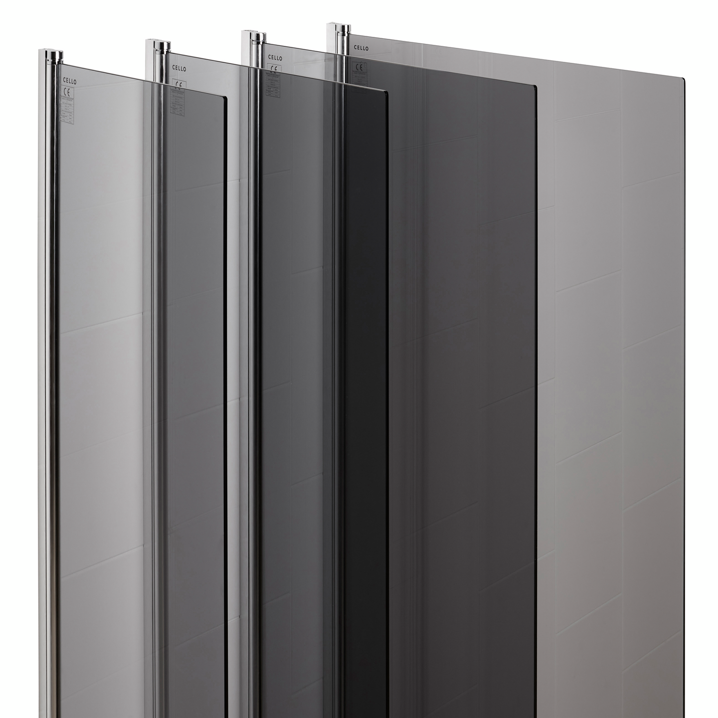 Suihkuseinä Cello Basic 195x80cm savu kääntyvä