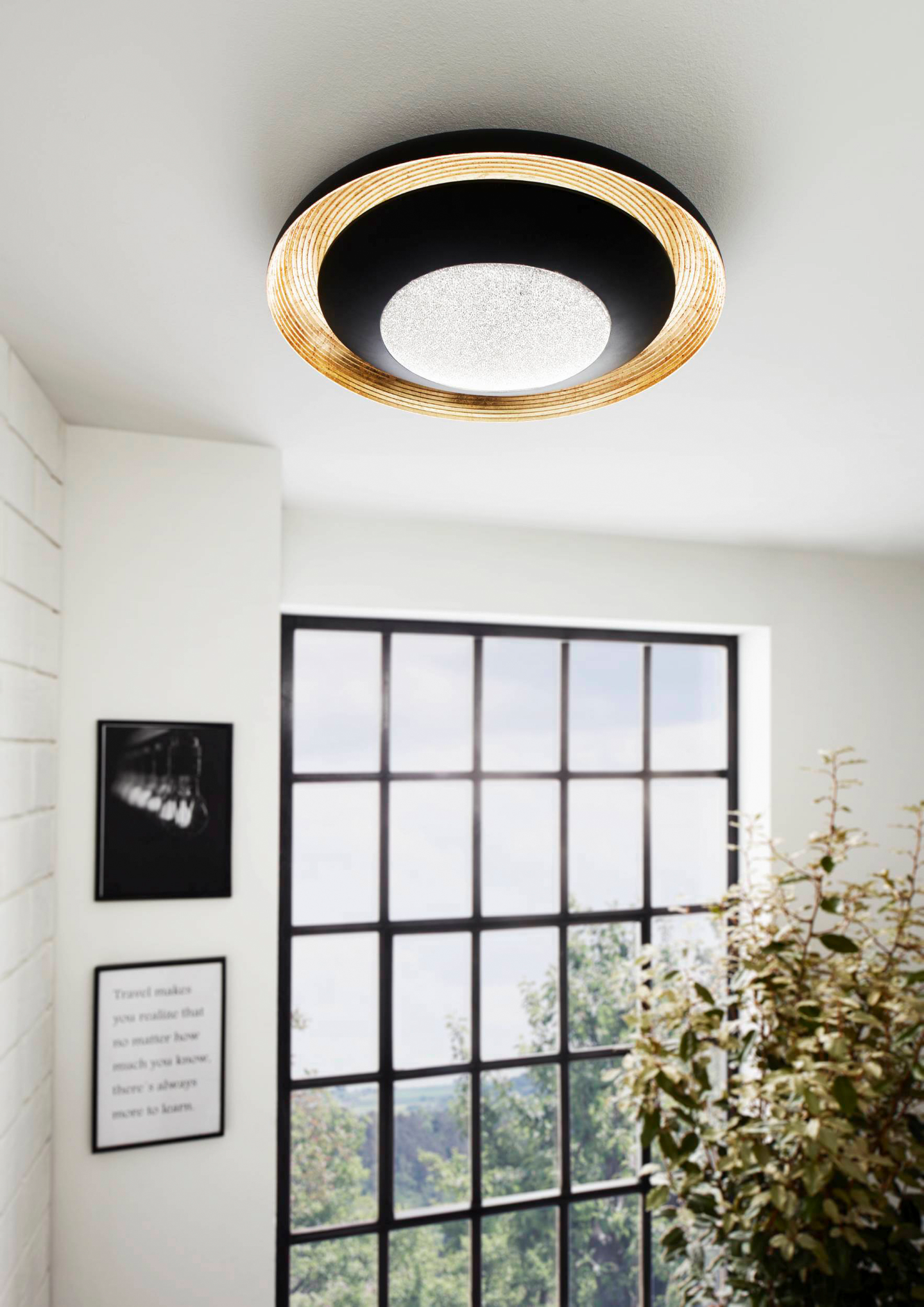 Plafondi EGLO Canicosa 2 musta/kulta